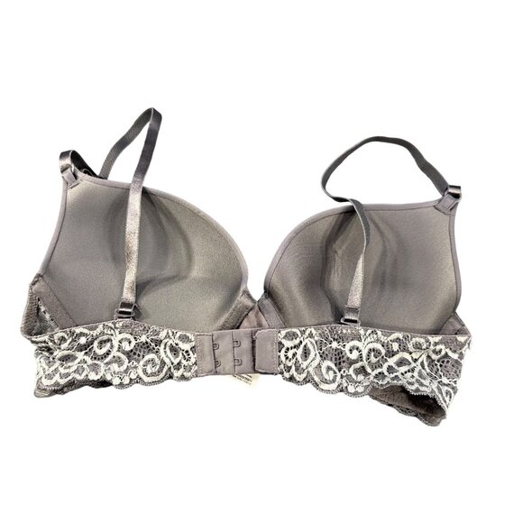 Maidenform Women's Size 34C Bra Pushup Lace Trim Underwire Gray New Without Tags - Picture 2 of 10